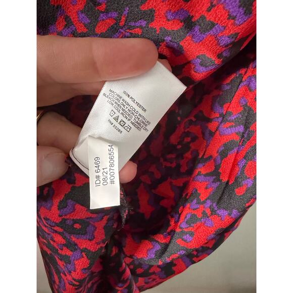 NWT Express Womens Satin Y2K Style Abstract Cowl Neck Slip Dress Spaghetti Large - Picture 5 of 6